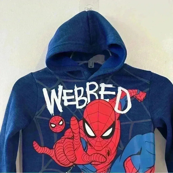 Marvel Kids Spiderman Webbed Wonder Hoodie Blue Boy's Size 6 - Picture 6 of 8